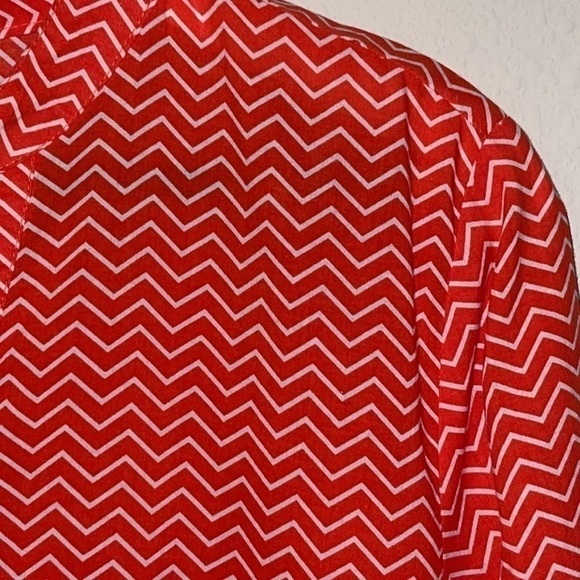 Hester & Orchard Orange & White Chevron Pop over Blouse Sz. S - Picture 9 of 14